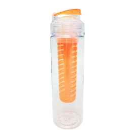 Бутылка для воды 'Fruits' 700 мл с емкостью для фруктов, оранжевый, Цвет: оранжевый