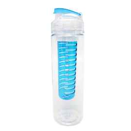 Бутылка для воды 'Fruits' 700 мл с емкостью для фруктов, синий,прозрачный, Цвет: синий,прозрачный