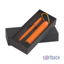Набор ручка + зарядное устройство 2800 mAh в футляре, покрытие soft touch, оранжевый, Цвет: оранжевый