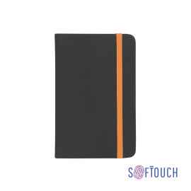 Блокнот 'Бергамо', покрытие soft touch, формат А6, черный/оранжевый#, черный с оранжевым, Цвет: черный с оранжевым