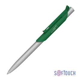 Ручка шариковая 'Skil', покрытие soft touch, темно-зеленый с серебристым, Цвет: темно-зеленый с серебристым