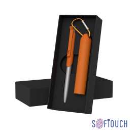 Набор ручка 'Skil' + зарядное устройство 'Minty' 2800 mAh в футляре, оранжевый, покрытие soft touch#, оранжевый, Цвет: оранжевый