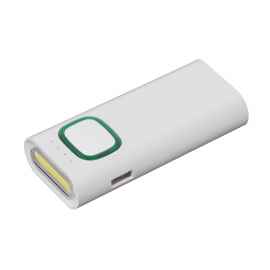 Зарядное устройство с LED-фонариком и подсветкой логотипа, 4400 mAh, Белый, Цвет: белый с зеленым
