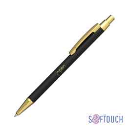 Ручка шариковая 'Ray', покрытие soft touch, черный с золотом, Цвет: черный с золотом