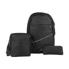 Набор 'TRIO' 3в1: рюкзак, сумка, несессер, черный, Цвет: черный