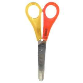 Ножницы для левши Brunnen Heyda, закругленные концы, пластик, нержавеющая сталь, 13 см Желтый/красный, Цвет: Желтый/красный