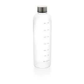 Мотивирующая бутылка для воды из rPET GRS, 1 л, Прозрачный
