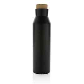 Вакуумная бутылка Gaia из переработанной нержавеющей стали RCS, 600 мл, Черный, Цвет: черный,, Размер: , высота 25,8 см., диаметр 6,9 см.