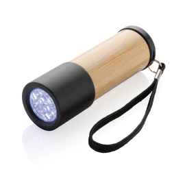 Карманный фонарик из бамбука и переработанного пластика RCS, Коричневый