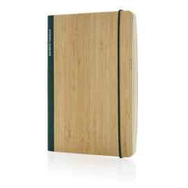 Блокнот Scribe с обложкой из бамбука, А5, 80 г/м², Зеленый, Цвет: зеленый,, Размер: Длина 20 см., ширина 14 см., высота 1,6 см., диаметр 0 см.