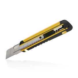 Строительный нож из переработанного пластика RCS с линейкой на корпусе, Желтый, Цвет: желтый,, Размер: Длина 19,9 см., ширина 4,3 см., высота 2,2 см., диаметр 0 см.