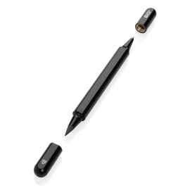 Ручка с двойным наконечником Swiss Peak Storm из переработанного алюминия RCS, Черный