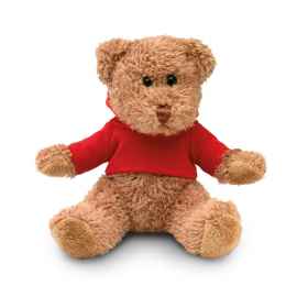 Медведь плюшевый в футболке, красный, Цвет: красный, Размер: 13x15 см