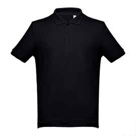 Рубашка-поло мужская ADAM, черный, S, 100% хлопок, плотность 195 г/м2, Цвет: черный, Размер: S