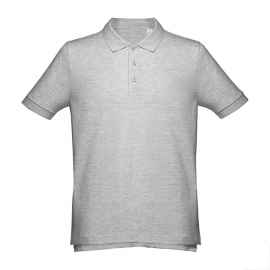 Рубашка-поло мужская ADAM, серый меланж, S, 85% хлопок, 15% вискоза, плотность 195 г/м2, Цвет: серый меланж, Размер: S