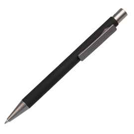 Ручка шариковая FACTOR, черный/темно-серый, металл, пластик, софт-покрытие, Цвет: черный, серый