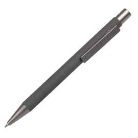 Ручка шариковая FACTOR, серый/темно-серый, металл, пластик, софт-покрытие, Цвет: серый меланж, темно-серый