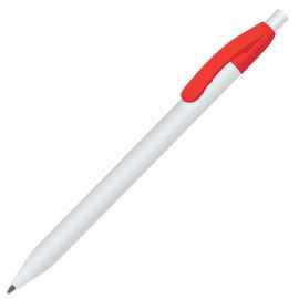 N1, ручка шариковая, красный/белый, пластик, Цвет: белый, красный, Размер: 9х145 мм