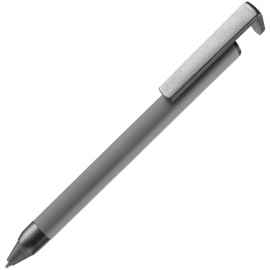 Ручка шариковая Standic с подставкой для телефона, серая, Цвет: серый