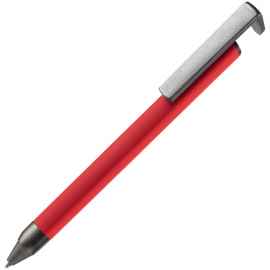 Ручка шариковая Standic с подставкой для телефона, красная, Цвет: красный