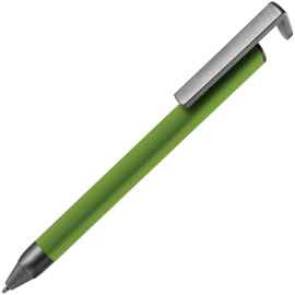 Ручка шариковая Standic с подставкой для телефона, зеленая, Цвет: зеленый