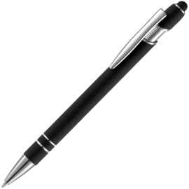 Ручка шариковая Pointer Soft Touch со стилусом, черная, Цвет: черный