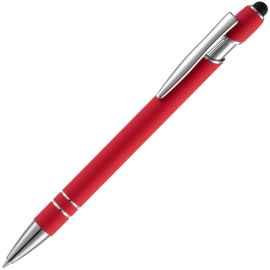 Ручка шариковая Pointer Soft Touch со стилусом, красная, Цвет: красный