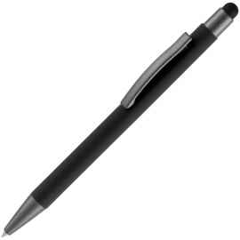 Ручка шариковая Atento Soft Touch Stylus со стилусом, черная, Цвет: черный