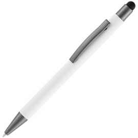 Ручка шариковая Atento Soft Touch со стилусом, белая, Цвет: белый