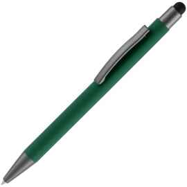 Ручка шариковая Atento Soft Touch со стилусом, зеленая, Цвет: зеленый