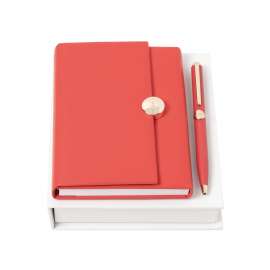 Набор (записная книжка А6, ручка шариковая), красный, Цвет: красный