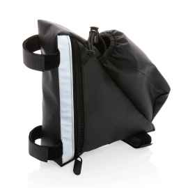 Велосипедная сумка со светоотражающей вставкой и держателем для бутылок, черный, Цвет: черный, Размер: Длина 18,5 см., ширина 6 см., высота 21 см.