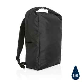 Легкий рюкзак роллтоп Impact из RPET AWARE™, Черный, Цвет: черный, Размер: Длина 31,5 см., ширина 14,5 см., высота 46 см.