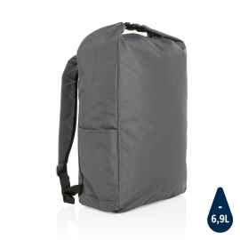 Легкий рюкзак роллтоп Impact из RPET AWARE™, Серый, Цвет: темно-серый, Размер: Длина 31,5 см., ширина 14,5 см., высота 46 см.