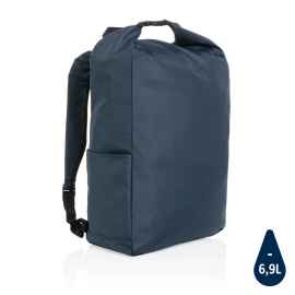 Легкий рюкзак роллтоп Impact из RPET AWARE™, Синий, Цвет: темно-синий, Размер: Длина 31,5 см., ширина 14,5 см., высота 46 см.
