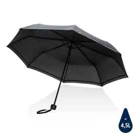 Компактный зонт Impact из RPET AWARE™ со светоотражающей полосой, d96 см, Черный, Цвет: черный, Размер: , высота 56,5 см., диаметр 96 см.