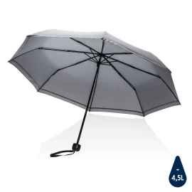 Компактный зонт Impact из RPET AWARE™ со светоотражающей полосой, d96 см, Серый, Цвет: серый, Размер: , высота 56,5 см., диаметр 96 см.