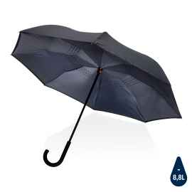 Двусторонний зонт Impact из RPET AWARE™ 190T, d105 см, темно-серый, Цвет: темно-серый, Размер: , высота 76 см., диаметр 105 см.