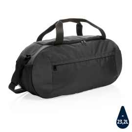 Спортивная сумка Impact из RPET AWARE™, Черный, Цвет: черный, Размер: Длина 58 см., ширина 19 см., высота 26,5 см.