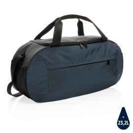 Спортивная сумка Impact из RPET AWARE™, Синий, Цвет: темно-синий, Размер: Длина 58 см., ширина 19 см., высота 26,5 см.