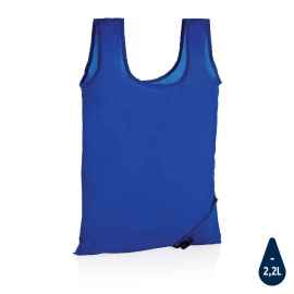 Плотная складная сумка-шоппер Impact из RPET AWARE™, синий,, Цвет: синий, Размер: Длина 38 см., ширина 0,1 см., высота 41,5 см.