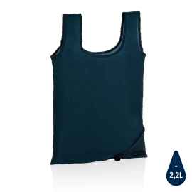 Плотная складная сумка-шоппер Impact из RPET AWARE™, темно-синий,, Цвет: темно-синий, Размер: Длина 38 см., ширина 0,1 см., высота 41,5 см.