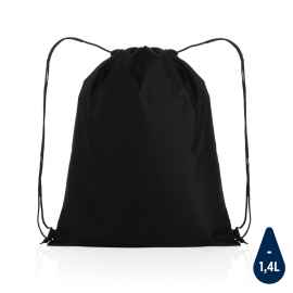 Плотный рюкзак на шнурке Impact из RPET AWARE™, черный,, Цвет: черный, Размер: Длина 36 см., ширина 0,1 см., высота 44 см.