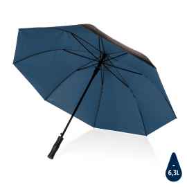 Двухцветный плотный зонт Impact из RPET AWARE™ с автоматическим открыванием, d120 см, Цвет: синий, Размер: , высота 90,5 см., диаметр 120 см.
