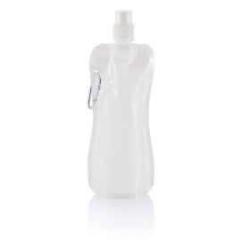 Складная бутылка для воды, 400 мл, белый, белый,, Цвет: белый, Размер: Длина 27 см., ширина 11,2 см., высота 3 см.