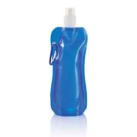 Складная бутылка для воды, 400 мл, синий, синий, белый, Цвет: синий, белый, Размер: Длина 27 см., ширина 11,2 см., высота 3 см.
