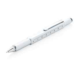 Многофункциональная ручка 5 в 1, серебряный, серый, Цвет: серый, Размер: , ширина 1,3 см., высота 15 см.
