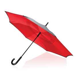 Механический двусторонний зонт, d115 см, красный, красный, Цвет: красный, Размер: , ширина 4,5 см., высота 85 см., диаметр 115 см.