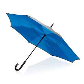 Механический двусторонний зонт d115 см, синий, синий,, Цвет: синий, Размер: , ширина 4,5 см., высота 85 см., диаметр 115 см.