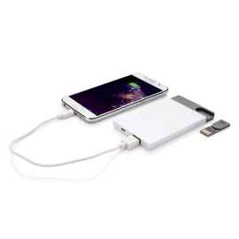 Зарядное устройство с USB–флешкой на 8 ГБ, 2500 mAh, Белый, Цвет: белый, Размер: Длина 0,8 см., ширина 6,2 см., высота 11,4 см., диаметр 0,0 см.